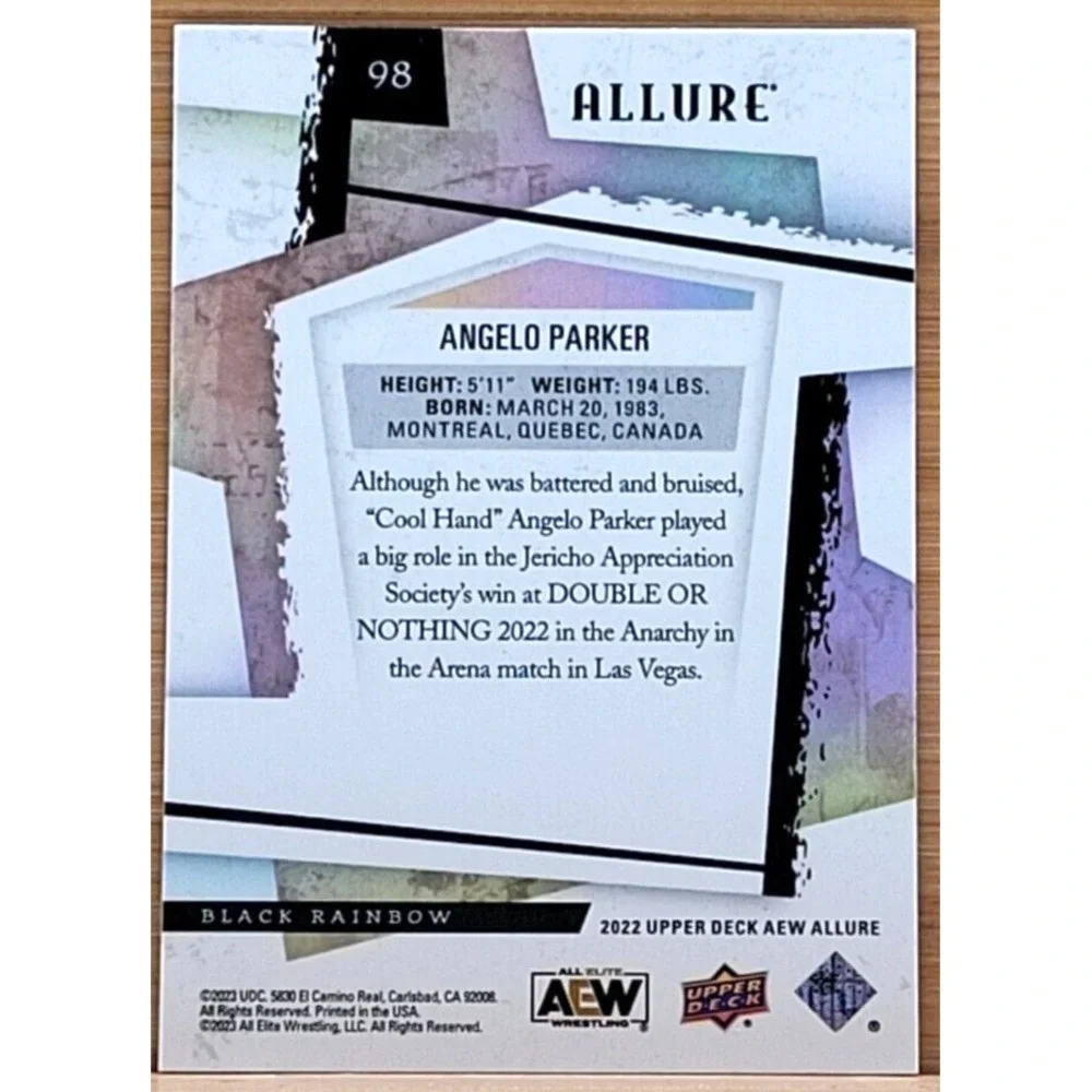 2022 UPPER DECK AEW‎ ALLURE ANGELO PARKER BLACK RAINBOW